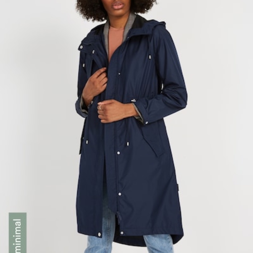 Frank and Oak Recycled Poly Long Parka in Navy - M